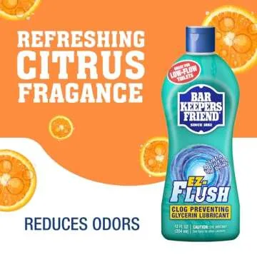 Bar Keepers Friend EZ-Flush Toilet Flushing Aid (2 x 12 oz) Liquid Plumber to Help Prevent Clogged Toilets - Reduces Clogging, Odor & Residue, Ideal for Low-Flow, Boat & RV Toilets, Citrus Fragrance
