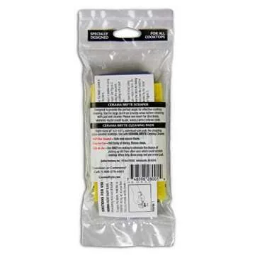 Cerama Bryte 1 x Scraper & 1 x Pad Kit Cooktop and Stove Top Cleaner for Glass - Ceramic Surfaces, 2...