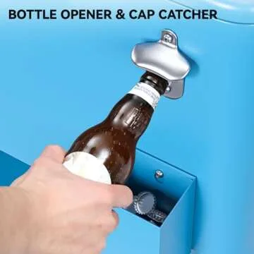 YITAHOME Cooler Cart with Bottle Opener Drainage, Portable Patio Cooler on Wheels, Outdoor Beverage Cart Ice Chest Cart