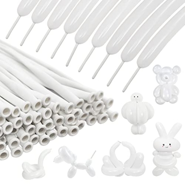 100Pcs White Twisting Balloons for Parties and Crafts