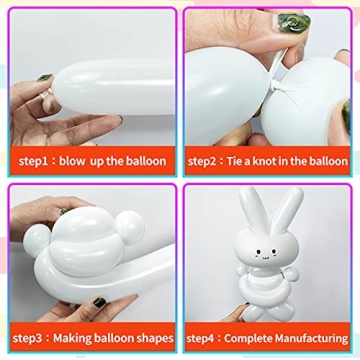100Pcs White Twisting Balloons for Parties and Crafts
