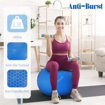 Durable Fitvids Anti-Burst Yoga Ball with Quick Pump