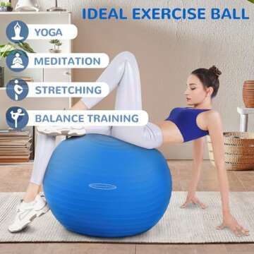 Durable Fitvids Anti-Burst Yoga Ball with Quick Pump