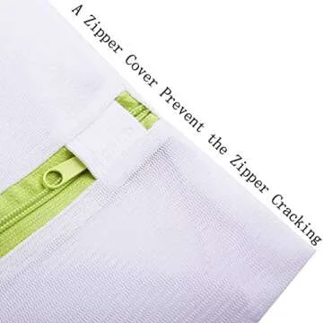 Pagetoc Mesh Laundry Bag Set of 6, White Delicate Durable Polyester Wash Bags with Zipper for Laundry Blouse Hosiery Stocking Underwear Bra and Lingerie