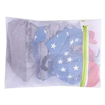 Pagetoc Mesh Laundry Bag Set of 6, White Delicate Durable Polyester Wash Bags with Zipper for Laundry Blouse Hosiery Stocking Underwear Bra and Lingerie