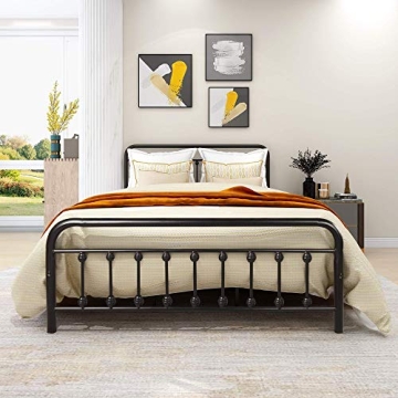 Diolong Queen Bed Frame Easy Assembly Vintage Style Sturdy