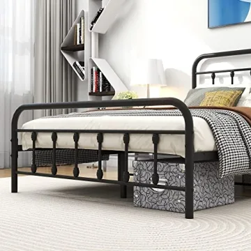Diolong Queen Bed Frame Easy Assembly Vintage Style Sturdy