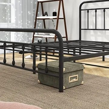 Diolong Queen Bed Frame Easy Assembly Vintage Style Sturdy