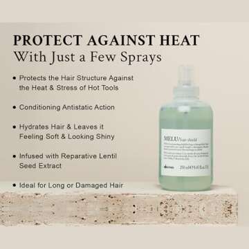 Davines MELU Hair Shield, Heat Protection, Soft And Shiny Results For All Hair Types, 8.42 Fl. Oz.