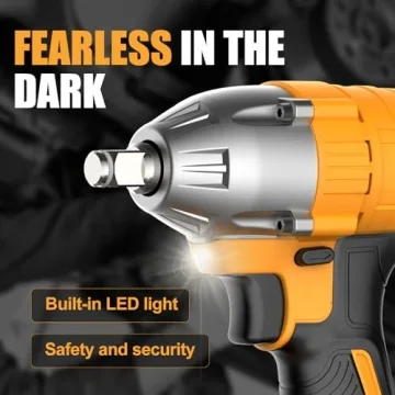 Adedad Brushelss Power Impact Wrench Set 1/2 inch 3000RPM Cordless Impact Gun with Battery and Fast Charger Lightweight 20V Impact Driver for Car,Home,DIY