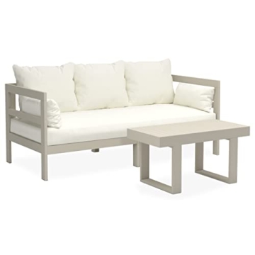 Milliard Outdoor Sofa Patio Furniture Set - Modern Wood Couch with Cushions and Coffee Table, 74 Inc...