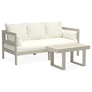 Milliard Outdoor Sofa Patio Furniture Set - Modern Wood Couch with Cushions and Coffee Table, 74 Inc...
