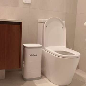 TrioCare Odor Locking Blocking Control Diaper Pail White | Over 12 Months Refill Bag Supply 5292 Count | Lavender Scent Value Gift Set | Modern Design Baby Senior Adult Pet Waste Disposal Dignity Bin