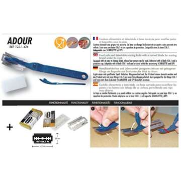 Mure & Peyrot Bread Lame Combo, Made in France, Model Adour, Professional Dough Scoring Tool with Safe Locking Mechanism, One Protective Cover, and 11 Blades Included, Trusted Brand since 1904