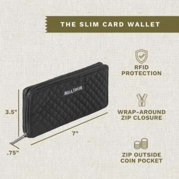 Bella Taylor Slim Card Wallet with RFID Protection for Women