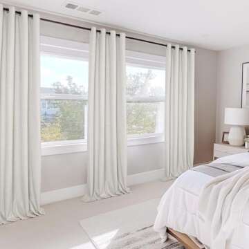 100% Blackout Shield Sliding Door Curtains, Extra Wide Curtains 84 Inch Long, Patio Door Grommet Dra...
