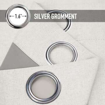 100% Blackout Shield Sliding Door Curtains, Extra Wide Curtains 84 Inch Long, Patio Door Grommet Drapes for Living Room, 100”W x 84”L, Beige