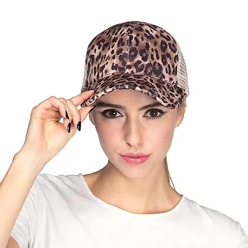Chic Leopard Print Ponytail Baseball Cap for Women