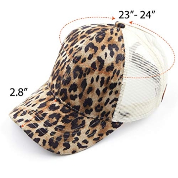 Chic Leopard Print Ponytail Baseball Cap for Women