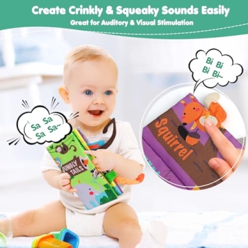 beiens Baby Books: Touch and Feel Crinkle Cloth Book