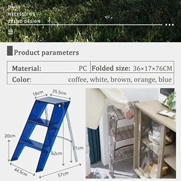 Stylish Acrylic 3 Step Ladder - 2-in-1 Design for Home