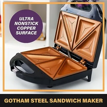 Gotham Steel Nonstick Panini Press Sandwich Maker for Easy Meals