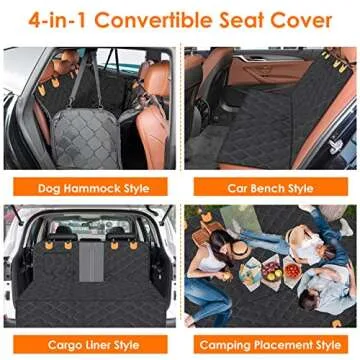 MIXJOY Dog Car Seat Cover, Dog Seat Cover with Mesh Window, Dog Hammock for Car with Storage Pocket, Car Seat Covers for Dogs Safety with Seat Belt, Backseat Dog Cover Protector for Bench Trunk