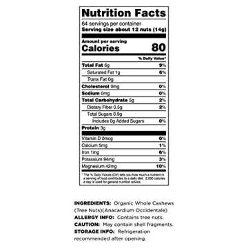 Terrasoul Superfoods Organic Raw Cashews, 2 Lbs, Premium Quality for Snacking, Baking, and Culinary Creations