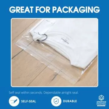 Spartan Industrial Quart Clear Zip Bags - 100 Count 10" x 12"