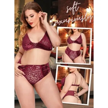 Ella Lust Women Wine Two-Piece Lingerie Set