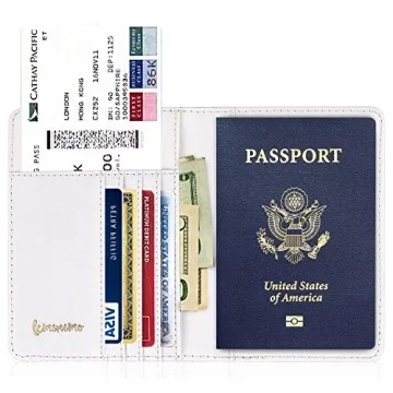 Leminimo Leather Marble Passport Cover with RFID Protection