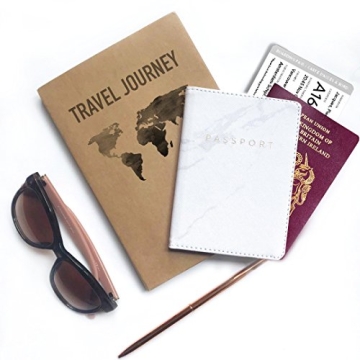 Leminimo Leather Marble Passport Cover with RFID Protection