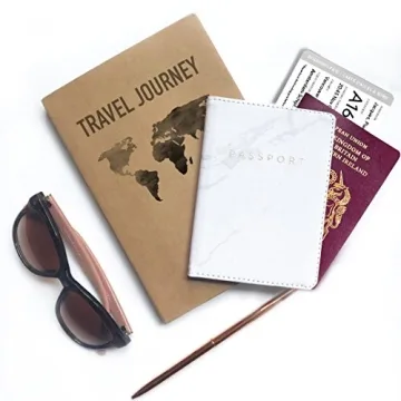 Leminimo Leather Marble Passport Cover with RFID Protection