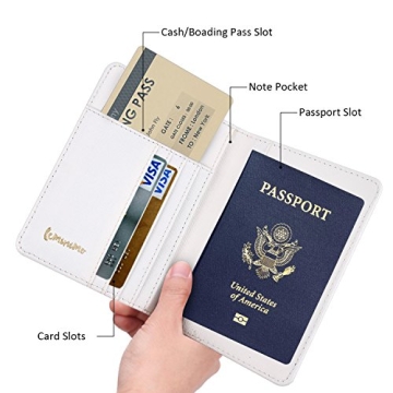 Leminimo Leather Marble Passport Cover with RFID Protection