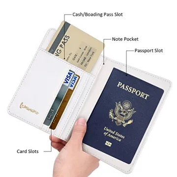 Leminimo Leather Marble Passport Cover with RFID Protection