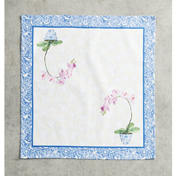 Maison d' Hermine Napkin 100% Cotton 20 Inch x 20 Inch Set of 4 Dinner Napkins, Decorative Washable Cloth Napkin, Dining, Buffet Parties & Camping, Canton - Spring/Summer