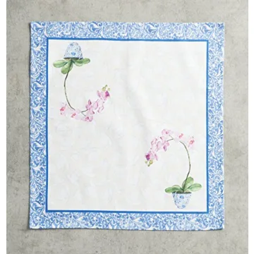 Maison d' Hermine Napkin 100% Cotton 20 Inch x 20 Inch Set of 4 Dinner Napkins, Decorative Washable Cloth Napkin, Dining, Buffet Parties & Camping, Canton - Spring/Summer