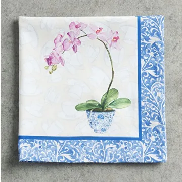 Maison d' Hermine Napkin 100% Cotton 20 Inch x 20 Inch Set of 4 Dinner Napkins, Decorative Washable Cloth Napkin, Dining, Buffet Parties & Camping, Canton - Spring/Summer