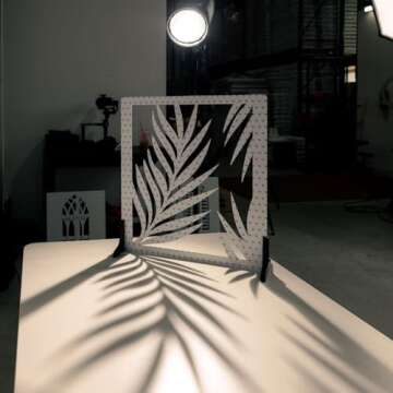 V-FLAT WORLD Shadow Board for Food & Product Photography, Photo Backdrop, Mimic Natural Light Effects, Reusable Board Backdrop for Photoshoot, Content Creation, Shadow Simulator, Palm Leaf