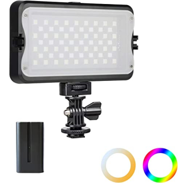 RGB Portable LED Video Light Panel, 3300K-5600K On-Camera Photography Lighting Kit for Studio YouTub...