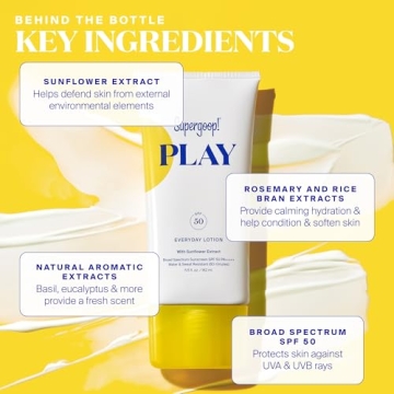 Supergoop! PLAY Everyday Lotion SPF 50 (2.4 fl oz) - Broad Spectrum Body & Face Sunscreen for Sensitive Skin - Great for Active Days - Fast Absorbing, Water & Sweat Resistant