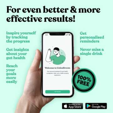 ColonBroom Psyllium Husk Powder (Strawberry) - Colon Cleanse for Bloating Relief & Gut Health - Colon Broom Fiber Powder Drink - Vegan, Gluten Free, Non-GMO Fiber Powder Supplement, 60 Servings