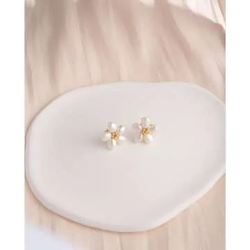 Elegant Baroque Pearl Stud Earrings for Women