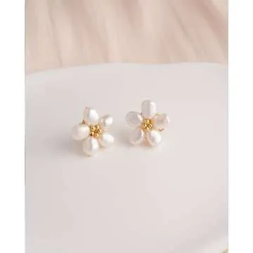 Elegant Baroque Pearl Stud Earrings for Women