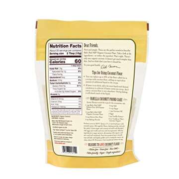 Bob's Red Mill Organic Coconut Flour, 16 oz (Pack of 1) - Organic, Non GMO, Gluten Free, Fair Trade Certified, Vegan, Keto Friendly, Paleo Friendly, Kosher