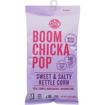 Angie's BOOMCHICKAPOP Sweet & Salty Kettle Corn Popcorn, 2.25 Ounce (Pack of 12)