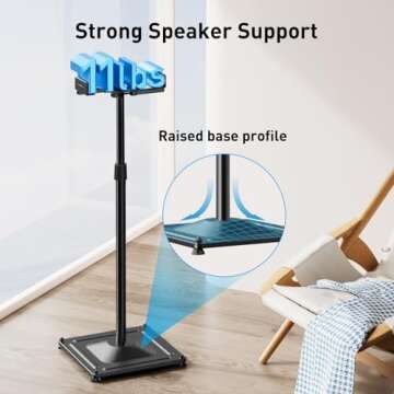 Height Adjustable Speaker Stands for Surround Sound