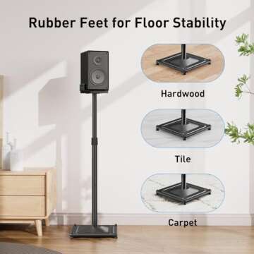 Height Adjustable Speaker Stands for Surround Sound