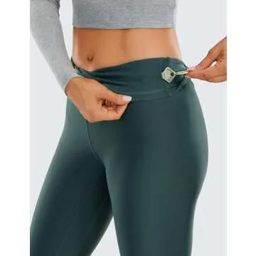 CRZ YOGA Thermal Fleece Lined Leggings Women 28'' - Winter Warm Workout Hiking Pants High Waisted Yoga Tights Full Length Forest Dark Green Medium