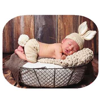 Coberllus Newborn Baby Photography Prop Boy Girl Photo Shoot Outfits Crochet Knit Cute Christmas Bun...